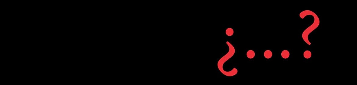 Imagen con un signo de interrogación rojo sobre un fondo negro, precedido por puntos suspensivos rojos. Esta imagen genera intriga y expectativa sobre el contenido del post Curiosidades Sobre la Plata, sugiriendo preguntas y respuestas interesantes sobre este metal precioso.