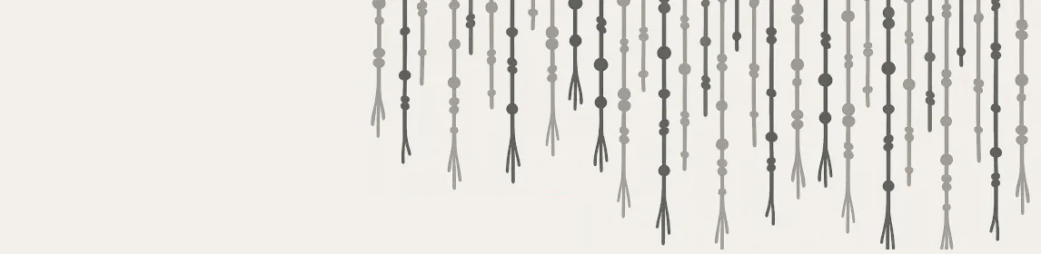 Representación visual del concepto de quipus comunicación a traves de nudos.